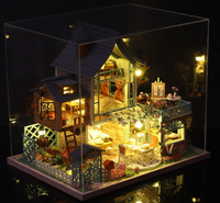 Kit de puzzle 3D en bois DIY, modèle de maison d'art 'Régale de la Jungle' 28x21x27cm, jouet cadeau