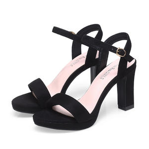 Escarpins à plateforme en cuir pour femmes, haut en couleurs <span class=keywords><strong>Beige</strong></span> et noir, tendance, Sexy, <span class=keywords><strong>bout</strong></span> <span class=keywords><strong>ouvert</strong></span>, lanière avec boucle pour soirée, boîte de nuit, mariage - Product Image 4