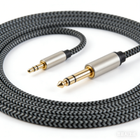 Câble audio plaqué or Koadac 3,5 mm mâle vers 6,5 mm mâle avec coque en alliage d'aluminium et gaine en PVC pour amplificateur et moniteur