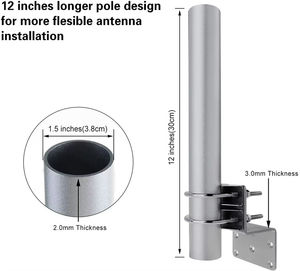 Poste de Montaje para Antena de 30 cm de Diámetro, Mástil de 38 mm para Antena Celular 4G LTE Omnidireccional para Exteriores, Soporte de Pared - Product Image 1