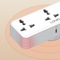 LDNIO SC3317 EU UK US Plug 1 USB a 1 Type C Ports Haute Tension 3 Sorties 2500W Protection contre les surtensions Rallonge de courant alternatif