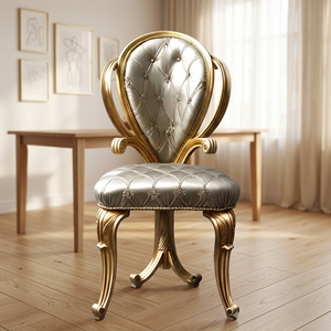 Sofá Individual de Lujo Estilo Royal, Estructura de Madera Sólida, Tradicional, Convertible, Relleno de Espuma, Sillón de Diseño - Product Image 2