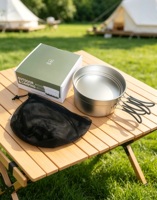 Ensemble de cuisine de camping en titane pur KEITH, 2,05 L, 2 pièces, casserole et poêle, KEITH Ti6017, casserole de cuisson portable pour l'extérieur