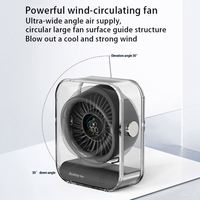 2025 Transparent Ultra-Silencieux Petit Ventilateur LED Affichage Numérique 3000 MAh Grande Capacité de la Batterie 100 Vitesses Réglable Forte Vitesse