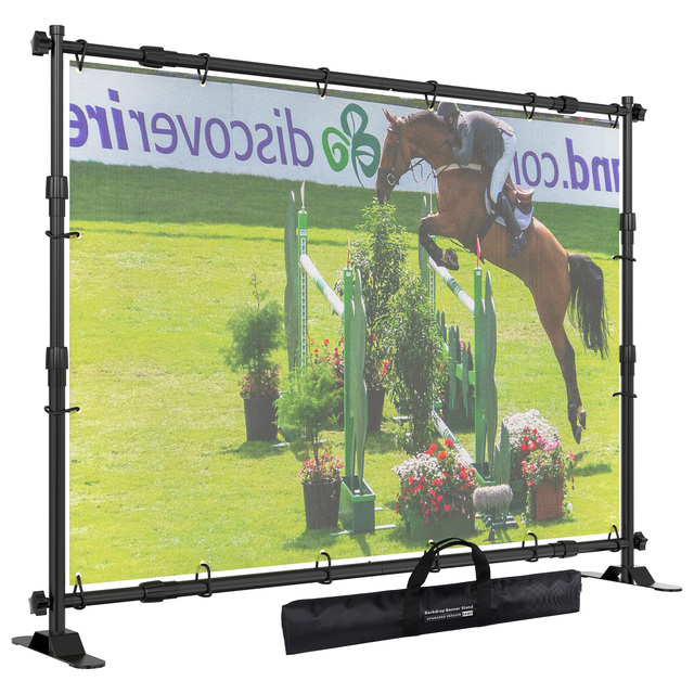CYDISPLAY Heavy Duty Adjustable Aluminum Background Stand with Black Finish for Promotional Photography Backdrop Use