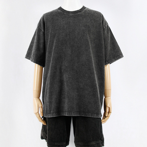 T-shirt in Cotone di Alta Qualità con Lavaggio Acido, Oversize, Stile Retrò, Effetto Minerale, Vestibilità Comoda, Vintage per Uomo - Product Image 2