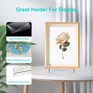 60-độ góc Acrylic tấm hiển thị đứng, <span class=keywords><strong>3</strong></span> inch rõ ràng Acrylic hiển thị chủ Giá Vẽ Cơ Sở cho văn phòng nhà bếp nghệ thuật hiển thị - Product Image 4