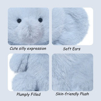 Peluche Éléphant Bleu Personnalisée OEM 22cm, Jouet Doux et Moelleux, Certifié EN71 CE, avec Oreilles Mobiles Brodé pour Enfants et Bébés