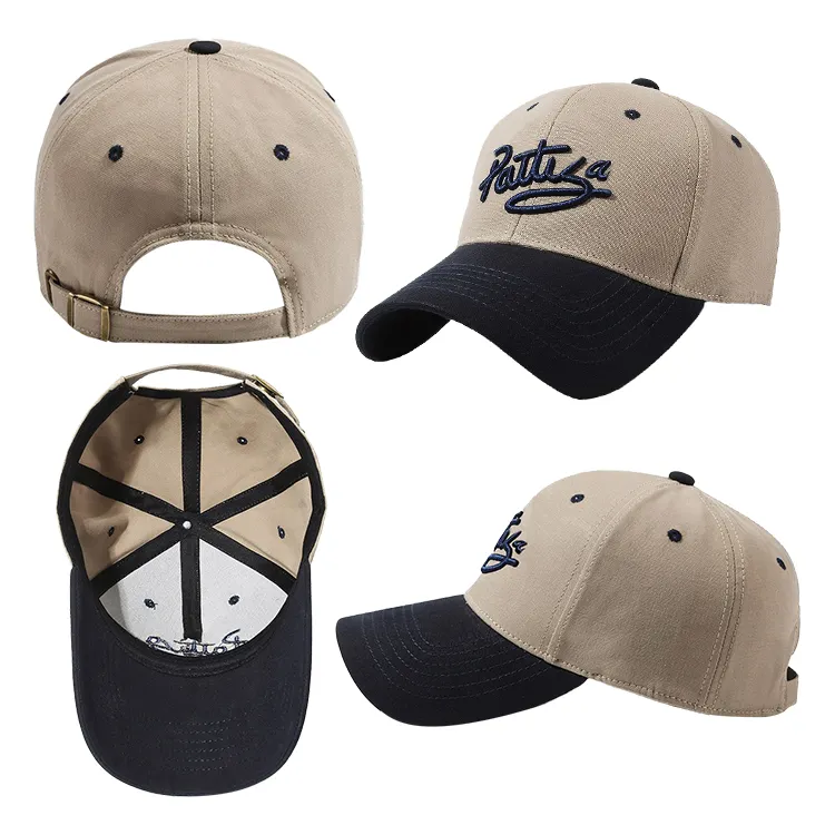 100% personalizzato cotone materiale nero baseball donne cappelli con logo semplice sportivo ricamo berretto da baseball regolabile per gli uomini