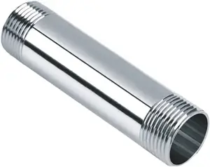 Paslanmaz çelik boru bağlantı parçaları, 1/2 "NPT x 1/2" NPT erkek dişli, 8 "uzunluk meme dökme boru