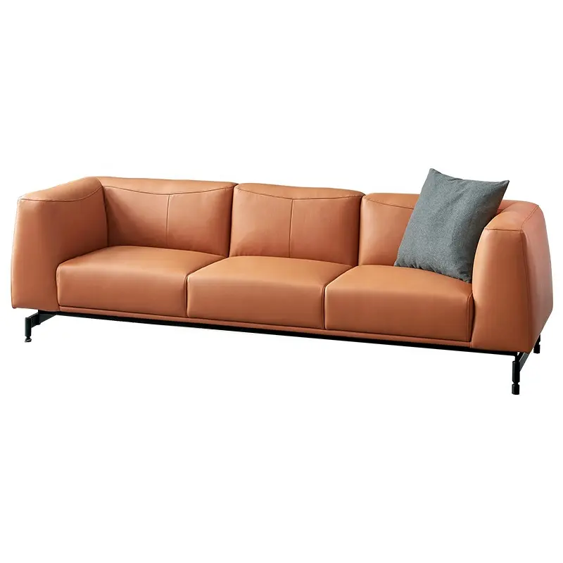 Gaya Amerika Modern Sofa Kulit Perabot Ruang Keluarga Sofa Set untuk Rumah