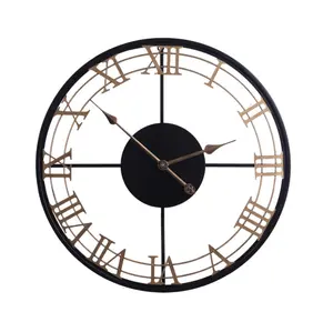 2024 Creative 3D Oversized Round Iron wall Watch Spain Minimalist Wall Clocks Nordic Living Room Large Wall Clock For Home Decor