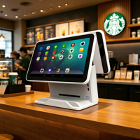 DiligenCe DC-1503 Sistema POS Todo en Uno con Pantalla Táctil Capacitiva Full HD de 15.6 Pulgadas para Restaurante, 11.6 Pulgadas, 4GB DDR3