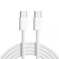 Kabel Pengisian Cepat USB C ke USB C PD 60W, Berbahan Nilon Kepang untuk Laptop, Tablet, Ponsel, Galaxy S23, iPad Air, MacBook