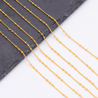 Chaîne à perles circulaire plaquée or (14K/18K) pour la fabrication de colliers et bracelets, avec pampilles allongées faites à la main, pour chaîne O de clavicule