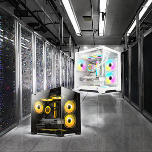 LY Mini tour Châssis de jeu noir Triple zones de refroidissement 240mm <span class=keywords><strong>Radiateur</strong></span> supérieur 160mm <span class=keywords><strong>Hauteur</strong></span> CPU 330mm GPU ATX PSU Vertical MicroATX - Product Image 2