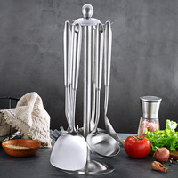 Ustensiles de cuisine en acier inoxydable 304, lot de 6 pièces, serveur de pâtes, cuillère à fente, spatule à soupe, louche à friture