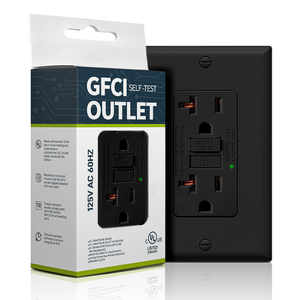 Chúng tôi Chứng Khoán ổ cắm tường hộp trang trí tường tấm gfci 20A 125V Toma tự động tự kiểm tra điện gfci ổ cắm dân cư thương mại - Product Image 1