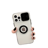 Étui de téléphone pour iPhone 13 14 Pro Max XR XS X SE 2020 7 8 Plus couleur bonbon clair avec anneau support couverture arrière
