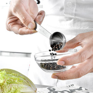 Outil de mesure ronde en acier inoxydable, ensemble de cuillères-mesure pour la cuisson, <span class=keywords><strong>avec</strong></span> anneau de suspension, 6 pièces - Product Image 5