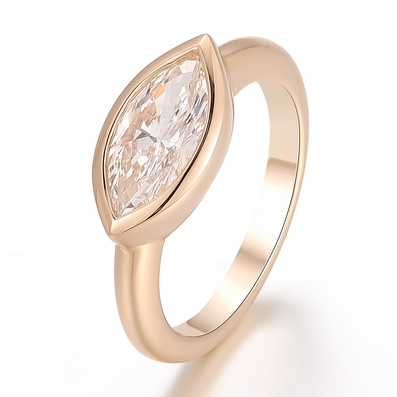 14K yellow gold lab diamond ring