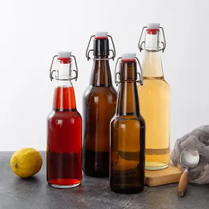 Hava geçirmez 330 Flip kapaklar ile 500ml 750ml bira bardağı ml Amber kauçuk conta şişe 1000ml salıncak üst şişeler için içecekler