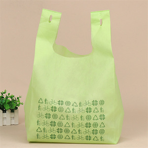 Customized <b>Small</b> Cute Potable Great Quality Reusable pp Hand Non Woven Vest Tote Fabric T-shirt Bag for <b>Shopping</b> - Product Image 2