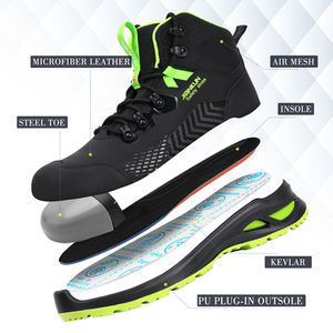 JIANKUN High Quality Steel Toe Work Hot Sale Anti Static Safety Work <strong>Boots</strong> Breathable Mesh Insole Protective Microfiber Upper - Product Image 2
