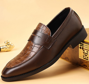 Mocassini Classici in PU Lucido Effetto Coccodrillo con Design Slip-on e Cuciture Complete di Alta Qualità per Business - Product Image 3