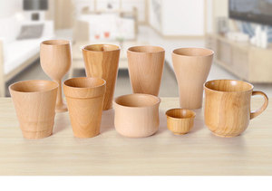 High-Grade Natural Solid Wood Mugs <strong>Bamboo</strong> Tea Cup Coffee Cup Wine <strong>Glass</strong> for Beverages for Coffee and Wine <strong>Drinking</strong>