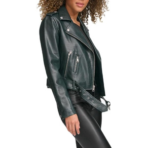Women's Genuine Leather Plaid Jacket <b>Zipper</b> Closure Fox Fur Collar Thin Streetwear Winter Windproof For Sale new Quality - Product Image 6