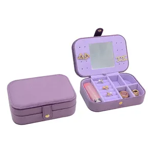 Wholesale Custom Velvet Snap-fastener Jewel Accessories Box With Luxury Travel Jewelry Storage Case