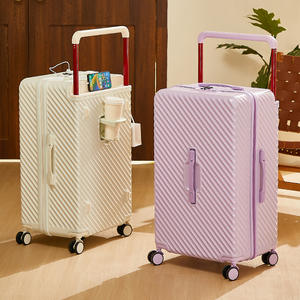 <span class=keywords><strong>Valise</strong></span> à roulettes en aluminium classique simple de grande capacité, 5 roues pivotantes, serrure <span class=keywords><strong>TSA</strong></span>, légère et durable, en ABS - Product Image 2