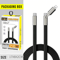 Nouvelle invention : Câble USB plat à double tête détachable, 240W 5A, charge super rapide, synchronisation des données 480 Mbps, emballage cadeau, logo personnalisé