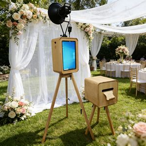 Stand d'impression <span class=keywords><strong>photo</strong></span> rétro vintage en bois, vente directe usine, pour événements de mariage, personnalisable, avec imprimante intégré<span class=keywords><strong>e</strong></span>, appareil <span class=keywords><strong>photo</strong></span> en libre-service - Product Image 2