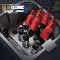Nettoyeur et testeur d'injecteurs de carburant 4 cylindres à ultrasons avec chauffage et manomètre numérique