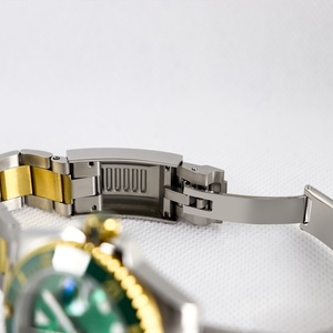 Montre mécanique automatique de mode pour homme, bracelet en acier inoxydable doré et vert, 20 mm de large, résistante à l'eau, faible MOQ - Product Image 5