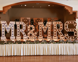 4ft Tùy chỉnh hình Led Kim Loại marquee chữ khổng lồ đứng LED Bảng Hiệu kinh doanh đám cưới Mr Mrs Kết Hôn dấu hiệu điện tử - Product Image 2