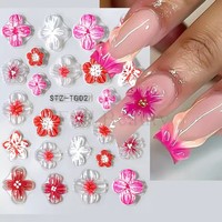 Autocollants 5D en relief pour ongles, motifs fleurs d'orchidée, pétales floraux, adhésifs en gel, décorations pour ongles, accessoires de manucure DIY