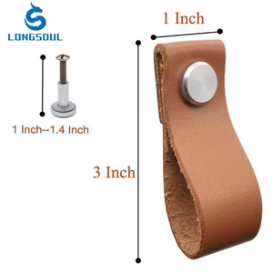 Pegangan kulit pintu lemari kabinet furnitur koper buatan tangan penjualan laris warna kustom - Product Image 6