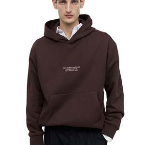 Custom Men's <b>Oversized</b> Knitted Hooded Sweatshirts Embroidered Silicone Print Logo <b>Long</b> Length <b>Hoodies</b> for Autumn Season ODM - Product Image 1