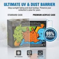 Boîte de protection en acrylique premium pour Pokémon ETB avec fermeture magnétique puissante, résistante aux UV à 99 %, pour boîtes d'entraînement d'élite