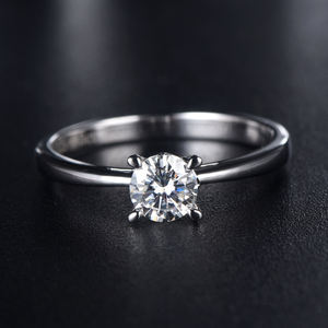 Fiera Prezzo Moissanite Anello Dei Monili 18K Oro Placcato In <span class=keywords><strong>Argento</strong></span> Sterling Anello di Moissanite Solitaire - Product Image 2