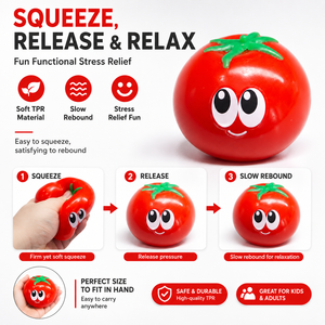 High Quality Hot Selling <b>Fidget</b> Toy Squeeze Toy TPR Tomato Squishy Toys for Children - Product Image 4