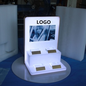 Bán buôn tùy chỉnh Acrylic mỹ phẩm hiển thị đứng với <span class=keywords><strong>LCD</strong></span> & LED cho nước hoa 2-Layer Durable perspex trang điểm hiển thị kệ - Product Image 2