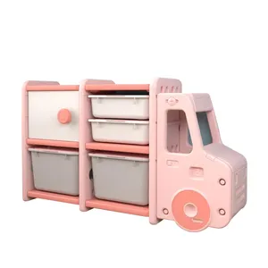 Boîte de rangement de jouets pour enfants, grande capacité de stockage en forme de voiture