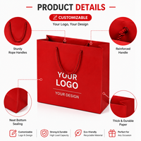 Sac cadeau en papier avec logo personnalisé et poignée en ruban, multicolore pour l'emballage de vêtements, de cosmétiques et de produits de vente au détail