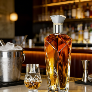 Bouteille à liqueur en verre clair épais et robuste pour whisky, rhum, vodka, <span class=keywords><strong>gin</strong></span>, tequila, brandy, bouteilles en verre de luxe personnalisées - Product Image 4