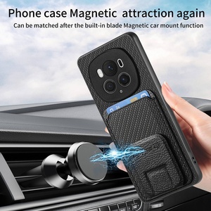 เคสโทรศัพท์แบบกระเป๋าสตางค์พร้อมขาตั้งที่มองไม่เห็นสำหรับ Huawei Pura80 Mate 80 <span class=keywords><strong>Pro</strong></span> Honor 500ที่ใส่บัตรแม่เหล็กกันกระแทก - Product Image 5