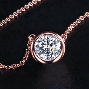 SGARIT custom 18k rose gold lab grown diamond <b>Necklace</b> round cut VVS <b>D</b> 3EX 1ct IGI certificate for party engagement <b>Necklace</b> - Product Image 3